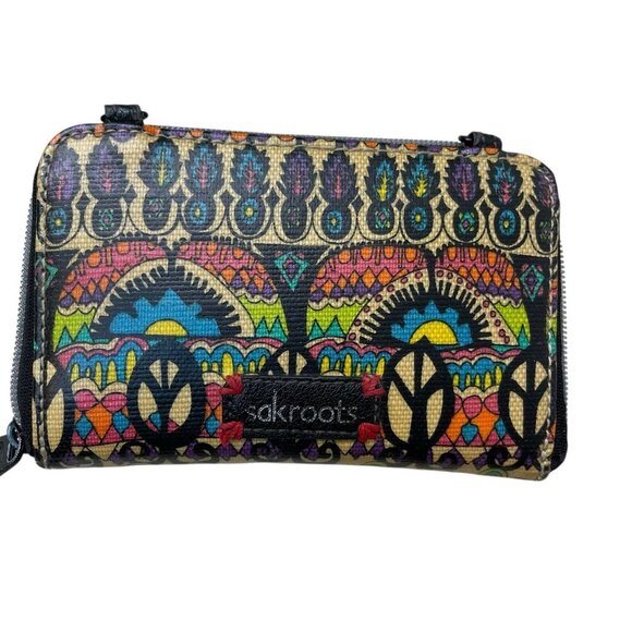 Sakroots Wallet Clutch Boho Abstract Design Multicolor 7x4 Multi pocket - Picture 2 of 9